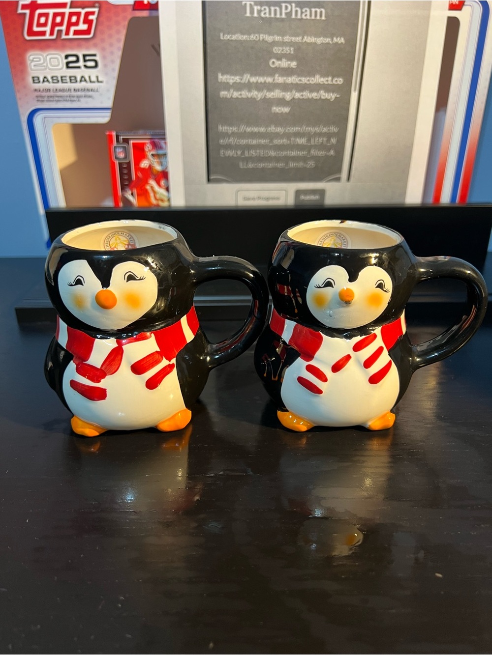 Christkindlmarket Kinder Club Penguin Mugs Set of 2 Ceramic Holiday 0.2L Black